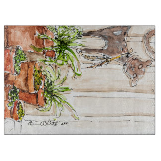 大きいサイズの装飾的なガラスまな板 カッティングボード