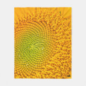大きいサイズの黄色いヒマワリセンターイメージ印刷 フリースブランケット (正面)