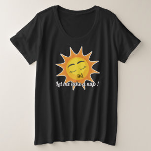 大きいサイズのTシャツ:昼寝しよう (黒) プラスサイズTシャツ