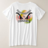 大きいサイズのTシャツ:Mind Your Own (白) プラスサイズTシャツ (デザイン裏面)