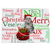 大きいサイズ – 猫とマウスのクリスマス ラージペーパーバッグ (裏面)