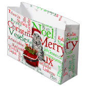 大きいサイズ – 猫とマウスのクリスマス ラージペーパーバッグ (正面アングル)