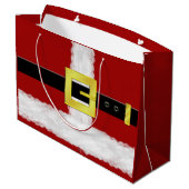 大きいサンタのスーツのギフトバッグ-光沢のある ラージペーパーバッグ (裏面アングル)