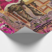 大きいサンタの忙しいビクトリア時代の人 ラッピングペーパー (コーナー)