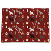 大きいシュナウツァーのクリスマスのギフトバッグ ラージペーパーバッグ (正面)