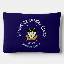 大きいジップパウチブルー アクセサリーポーチ