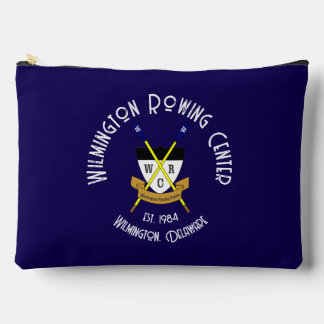 大きいジップパウチブルー アクセサリーポーチ