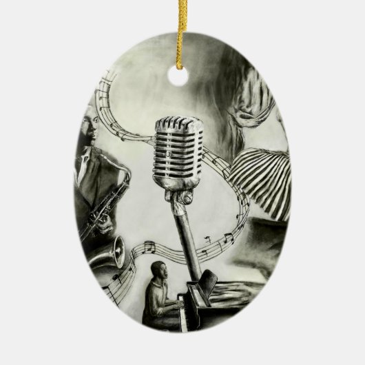 大きいジャズ セラミックオーナメント (正面)