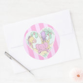 大きいジャングルのベビーのハートの天恵の女の子 ラウンドシール (封筒)