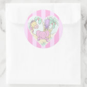 大きいジャングルのベビーのハートの天恵の女の子 ラウンドシール (バッグ)