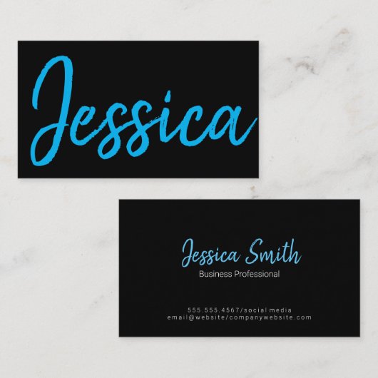 大きいスクリプト（青） 名刺 (正面/裏面)