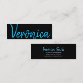 大きいスクリプト(青) |手書きシリーズ スキニー名刺 (正面/裏面)