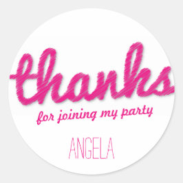 大きいスケッチの女の子は誕生会のステッカー感謝していしています ラウンドシール