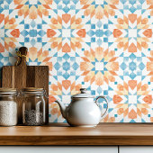 大きいスケールMorrocan水色オレンジブルー タイル