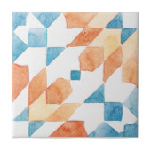 大きいスケールMorrocan水色オレンジブルー タイル (正面)