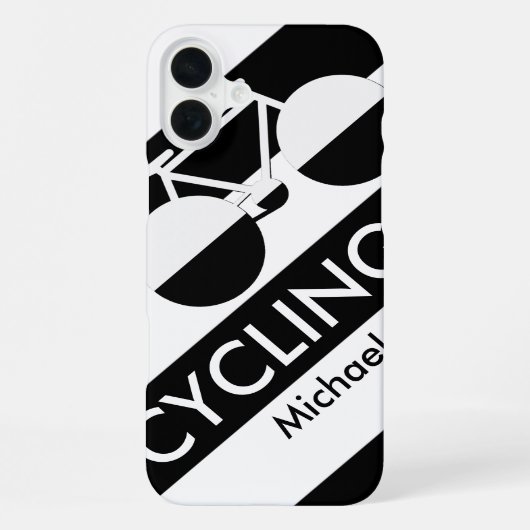 大きいストライプ及びグラフィック自転車 iPhoneケース (裏面)