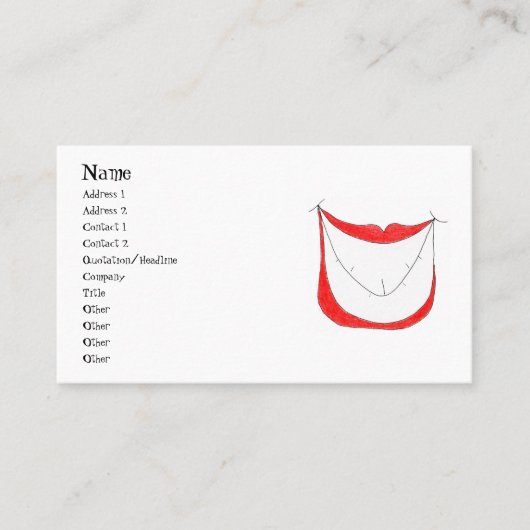 大きいスマイルのプロフィールカード 名刺 (正面)