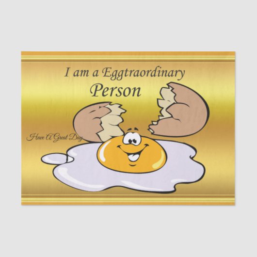 大きいスマイルのマンガのキャラクタの卵焼き 薄葉紙 (正面)