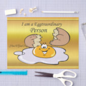 大きいスマイルのマンガのキャラクタの卵焼き 薄葉紙 (クラフト)