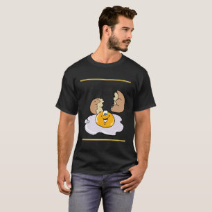 大きいスマイルのマンガのキャラクタの卵焼き Tシャツ