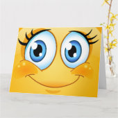 大きいスマイルの挨拶状- SRF カード (黄色い花)