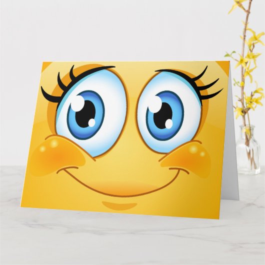 大きいスマイルの挨拶状- SRF カード (黄色い花)