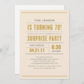 大きいタイプ第70誕生日の驚きのパーティの招待状 招待状 (正面/裏面)