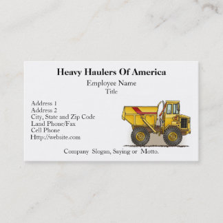 大きいダンプトラックの建設業カード 名刺