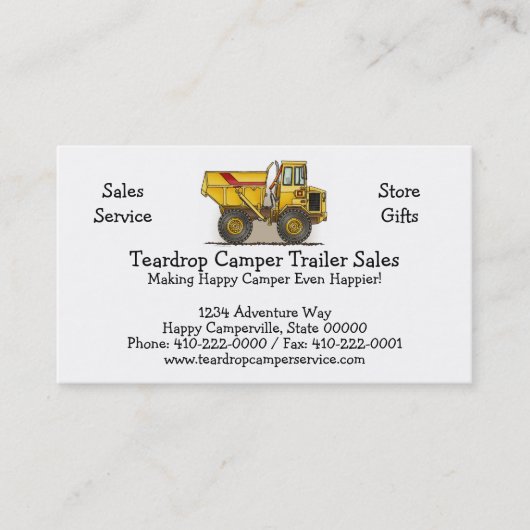 大きいダンプトラック 名刺 (正面)