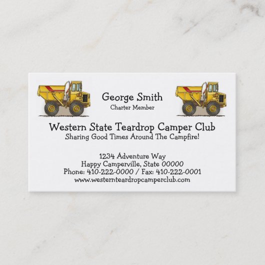 大きいダンプトラック 名刺 (正面)