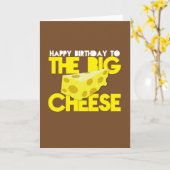 大きいチーズへのハッピーバースデー カード (黄色い花)