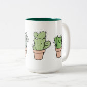 大きいツートーンCatcus家族のマグ ツートーンマグカップ (正面右)