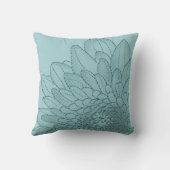 大きいティール(緑がかった色)の写実的なヒマワリ|の装飾用クッション クッション (裏面)