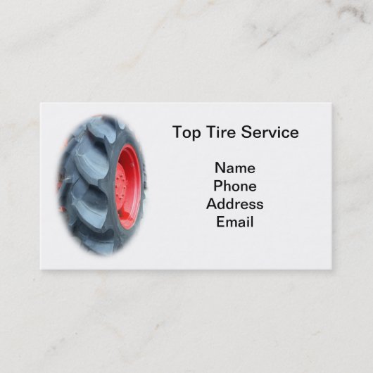 大きいトラクターのタイヤ 名刺 (正面)