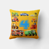 大きいトラックの第4誕生日 クッション (裏面)