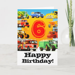 大きいトラックの第6誕生会 カード