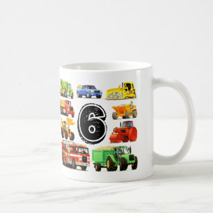 大きいトラックの第6誕生日 コーヒーマグカップ