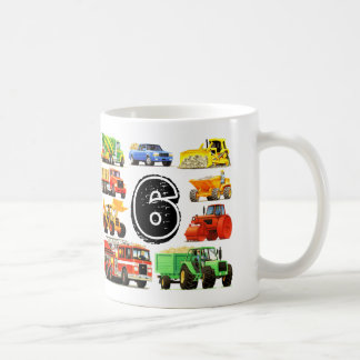大きいトラックの第6誕生日 コーヒーマグカップ