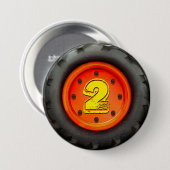 大きいトラックの車輪の第2誕生会 缶バッジ (正面&裏面)