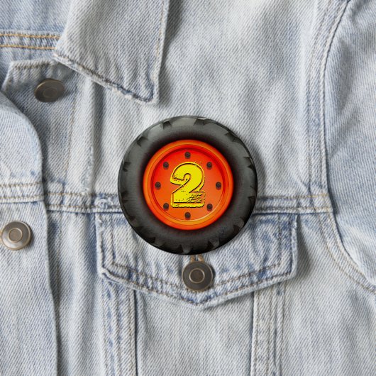 大きいトラックの車輪の第2誕生会 缶バッジ (インサイチュ)