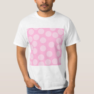 大きいドット・パターン。 淡いピンクおよびキャンデーのピンク Tシャツ