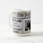 大きいニュースの紙の退職のマグ-写真の挿入物 コーヒーマグカップ (正面左)