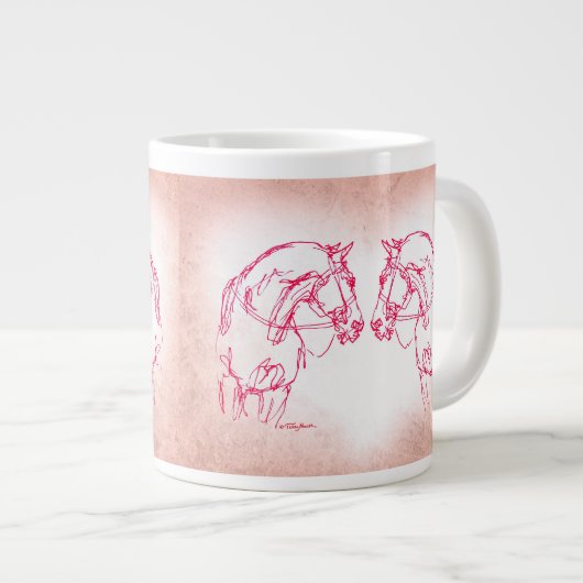 大きいハートの大きいマグをゆっくり進る鼻 ジャンボコーヒーマグカップ (正面右)