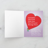 大きいハートの漫画の人3が付いているカスタムな挨拶状 シーズンカード (内部)