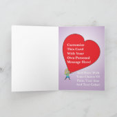 大きいハートの漫画の女の子0が付いているカスタムな挨拶状 シーズンカード (内部)