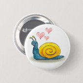 大きいハート|美しい動物を持つ愛されたかたつむり 缶バッジ (正面&裏面)