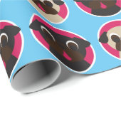 大きいパグの頭部の包装紙- ラッピングペーパー (ロールコーナー)