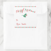 大きいパーソナライズされた正方形クリスマスギフトタグ スクエアシール (バッグ)