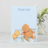 大きいヒグマおよび黄色いくまは感謝していしています サンキューカード (スタンド正面)