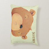 大きいヒグマのクローズアップ アクセントクッション (裏面(縦))